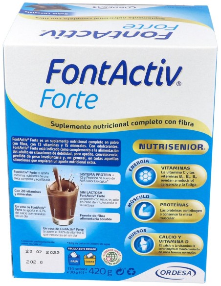 Fontactiv Forte Sabor Chocolate 30G 14 Sobres