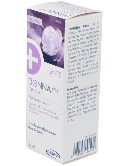 Donnaplus+ Ginegel Gel Hidratante Vulvar, 35 Ml