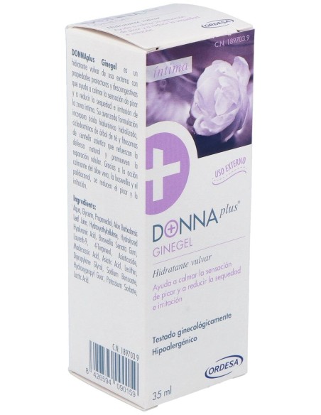Donnaplus+ Ginegel Gel Hidratante Vulvar, 35 Ml