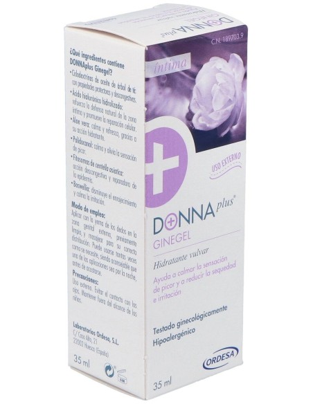 Donnaplus+ Ginegel Gel Hidratante Vulvar, 35 Ml