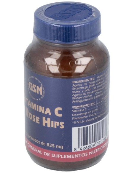 Vitamina C + Rose Hips 650Mg.Con Bioflav.Citr.100C