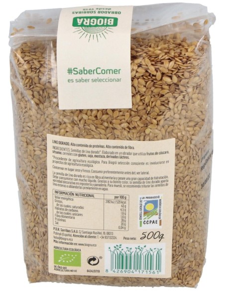 Bioga Linaza Semilla Dorada Bio 500 G