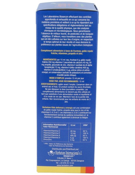 Bioserum Herbetom Kids Defensas Y Energía  250 Ml.