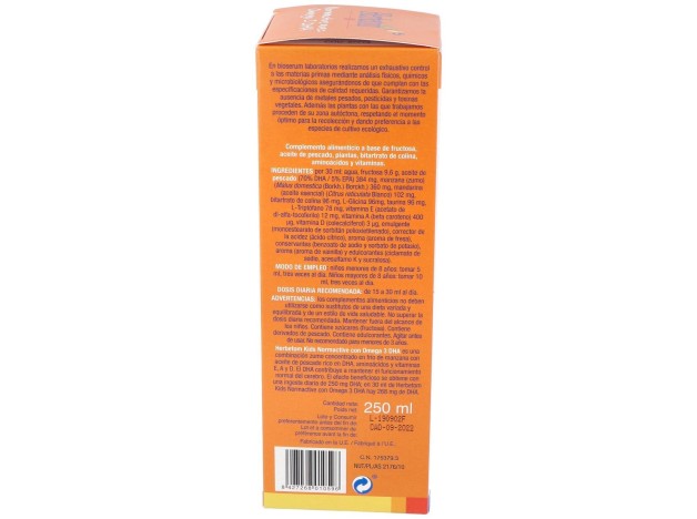Herbetom Kids Normactive Con Omega 3Dha 250Ml.
