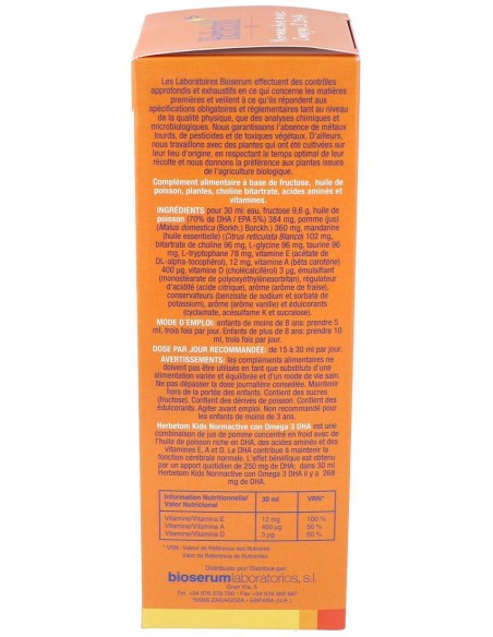 Herbetom Kids Normactive Con Omega 3Dha 250Ml.