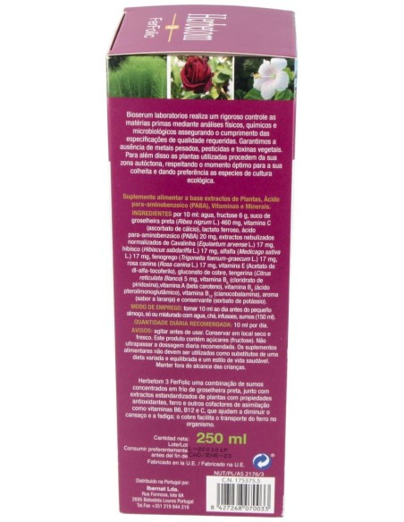 Bioserum Herbetom 3 Ff Hierro 250Ml
