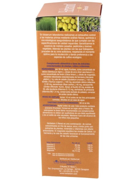 Bioserum Herbetom 5 Renal  250 Ml.