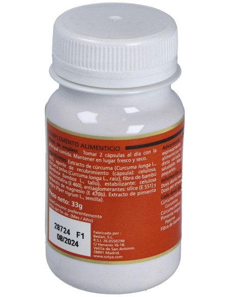 Sotya Curcumin Plus 60 Cápsulas 550Mg