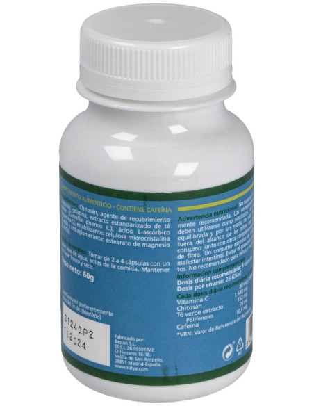 Sotya Chitosán + Té Verde + Vitamina C 600Mg 100Cáps
