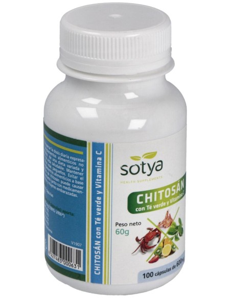 Sotya Chitosán + Té Verde + Vitamina C 600Mg 100Cáps