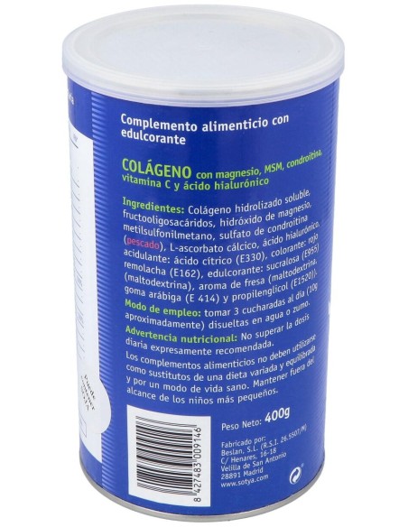 Sotya Colágeno + Ácido Hialurónico + Msm 400G