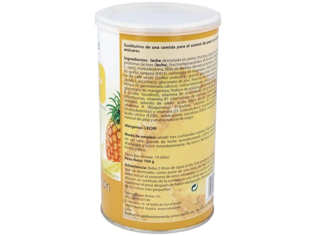 Sotya Batido Saciante De Yogur Piña 700G