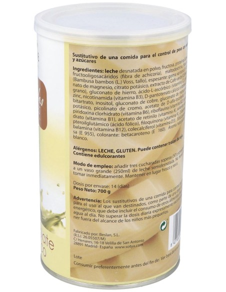 Batido Saciante Chocolate Blanco 700Gr.