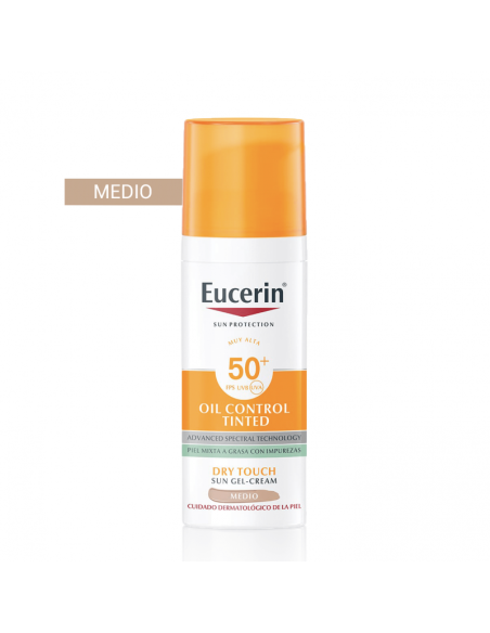 Eucerin Solar Cara Oil Control Color Tono Medio Spf50+ 50Ml