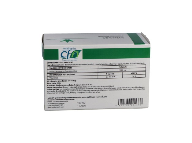 Aceite De Cannabis 1000Mg. 60Cap.Blandas