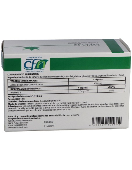 Aceite De Cannabis 1000Mg. 60Cap.Blandas