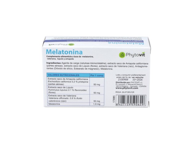 Phytovit Melatonina Dulce Dormir 30Comp