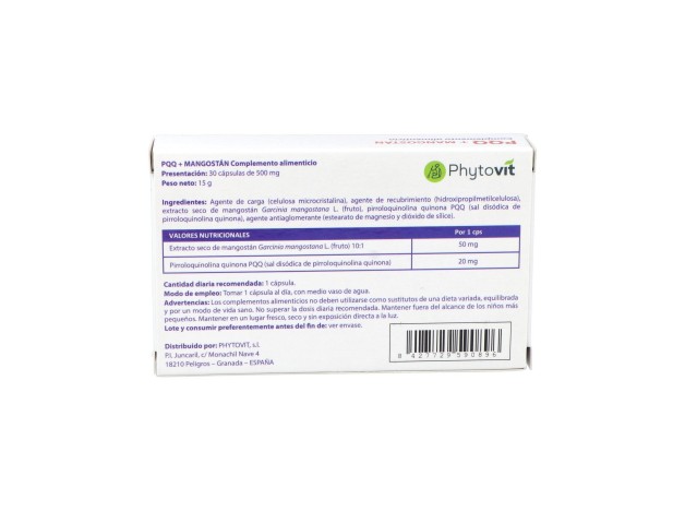 Phytovit Pqq Y Mangostán 30Caps