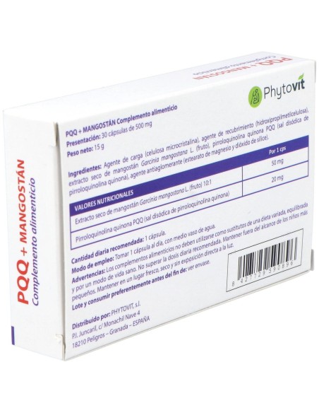 Phytovit Pqq Y Mangostán 30Caps