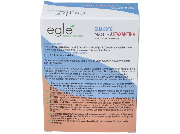Egle Npd1 Dha 80 Tg Astaxantina 30 Perlas