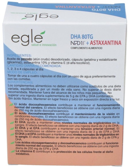 Egle Npd1 Dha 80 Tg Astaxantina 30 Perlas