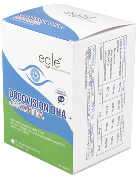 Eglé Docovision Dha + Astaxantina 60Caps