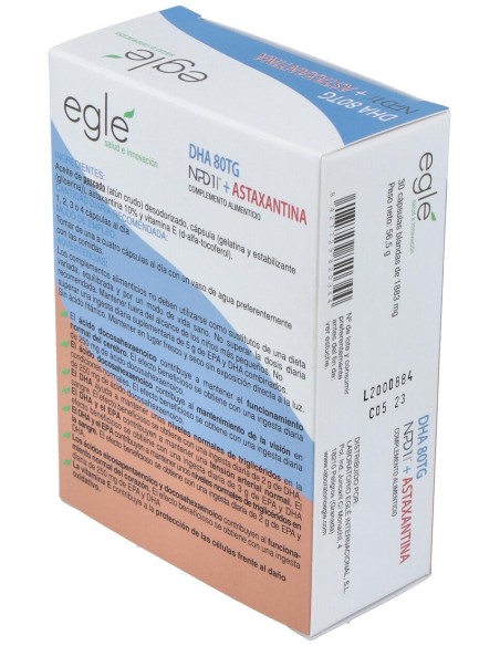 Egle Npd1 Dha 80 Tg Astaxantina 30 Perlas