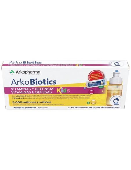 Arkopharma Arkobiotics Vitaminas Y Defensas Niños, 7 Ampollas