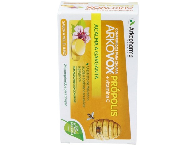 Arkovox Propolis +Vit C Sabor Miel Y Limon 24Comp.