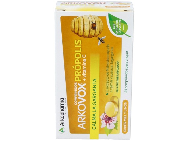 Arkovox Propolis +Vit C Sabor Miel Y Limon 24Comp.