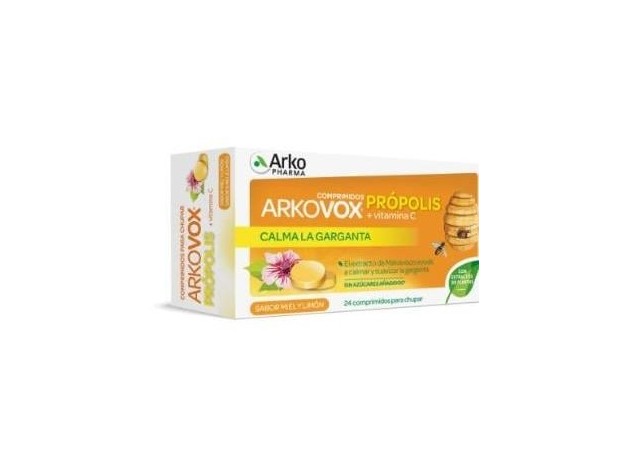Arkovox Propolis +Vit C Sabor Miel Y Limon 24Comp.
