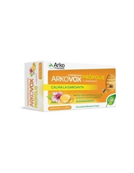 Arkovox Propolis +Vit C Sabor Miel Y Limon 24Comp.