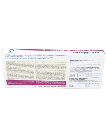 Arkopharma Arkobiotics Vitaminas Y Defensas Niños, 7 Ampollas