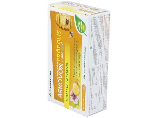 Arkovox Propolis +Vit C Sabor Miel Y Limon 24Comp.