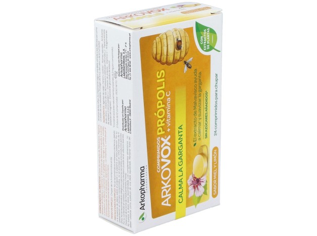 Arkovox Propolis +Vit C Sabor Miel Y Limon 24Comp.