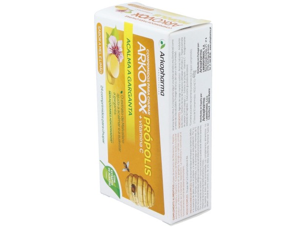 Arkovox Propolis +Vit C Sabor Miel Y Limon 24Comp.