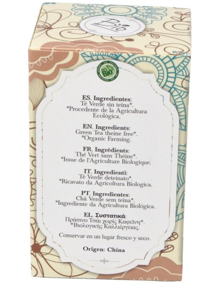 Te Verde Sin Teina Infusion 20Bolsitas. Bio