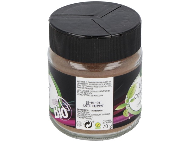 Especia De Canela Ceylan Xl Molida 70Gr. Bio