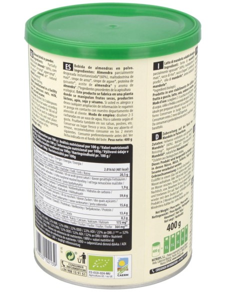 Ecomil Leche Ecológica De Almendra Instantánea 400G