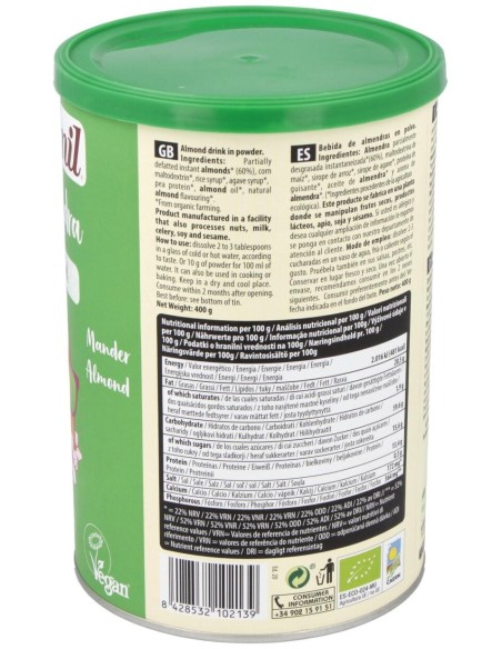 Ecomil Leche Ecológica De Almendra Instantánea 400G