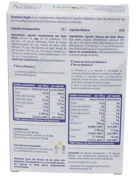 Diemeno Duplo 30Cap.Blancas Y 30Cap.Transparen