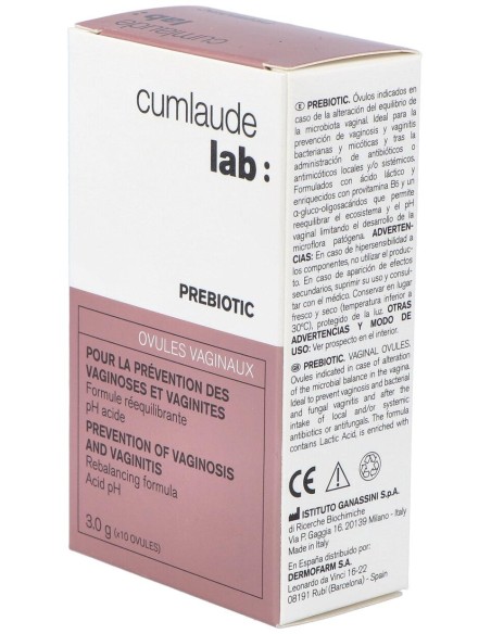 Cumlaude Lab Prebiotic Óvulos Vaginales, 10 Óvulos