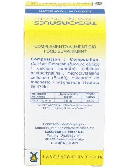 Calcium-Fluor.D12 Tegorsales (Nº1) 350 Comp.20G