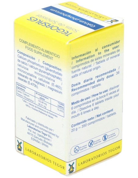 Calcium-Phosp.D6 Tegorsales (Nº2) 350 Comp.20G