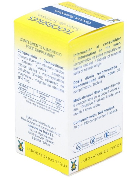 Calcium-Fluor.D12 Tegorsales (Nº1) 350 Comp.20G