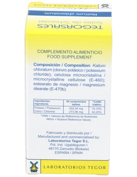 Kalium-Chlor.D6 Tegorsales (Nº4) 350 Comp.20G