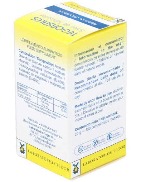 Natrium-Chlor.D6 Tegorsales (Nº8) 350 Comp.20G