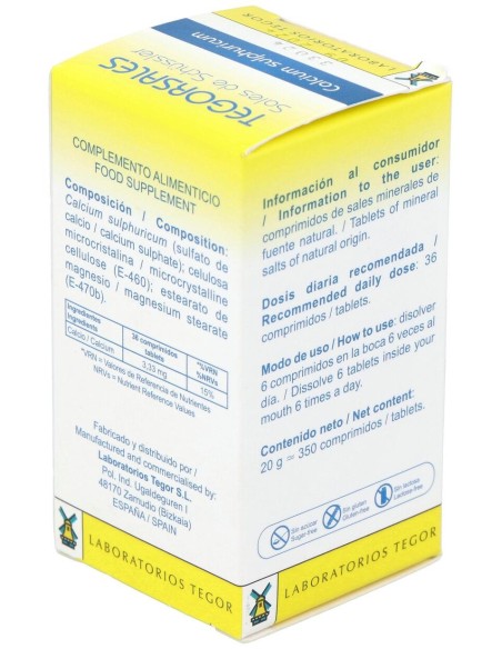 Calcium-Sulf.D6 Tegorsales (Nº12) 350 Comp.20G