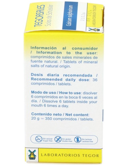 Calcium-Sulf.D6 Tegorsales (Nº12) 350 Comp.20G