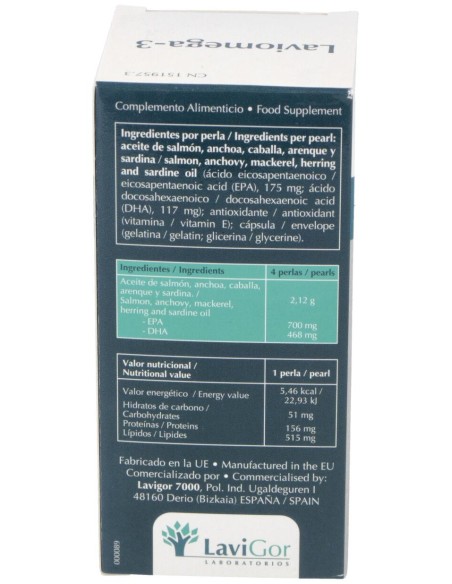 Lavigor Omega 3 Perlas De Aceite De Pescado  60 Caps